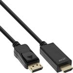 InLine DisplayPort zu HDMI Konverter Kabel, 4K/60Hz, schwarz, 1m (17181I)