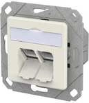 METZ CONNECT E-DAT C6A LSA++ 2 Port UPk Datenanschlussdose, reinwei&szlig; ( 130E381102-I