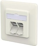 METZ CONNECT E-DAT C6A IDC 2 Port UP Datenanschlussdose, reinwei&szlig; ( 130D381002-I )