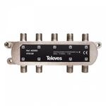 Televes VT812D 8-fach F-Verteiler, f&uuml;r CATV-Signale (453303)