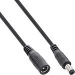 InLine Verl&auml;ngerungskabel, DC Stecker 5,5x2,1mm, schwarz, 3m (26803B)
