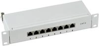 EFB-Elektronik Mini-Patchpanel STP 8xRJ45 Cat.6, 10&ldquo; 1HE, RAL7035 grau (37736.8)