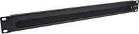 InLine 19 Kabel Durchf&uuml;hrungsplatte mit B&uuml;rste, 1HE, RAL 9005 schwarz (19111D)