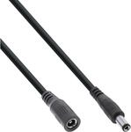 InLine DC Verl&auml;ngerungskabel, DC Stecker/Buchse 5,5x2,5mm, AWG 18, schwarz 3m