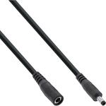 InLine DC Verl&auml;ngerungskabel, DC Stecker/Buchse 4,0x1,7mm, AWG 18, schwarz 2m