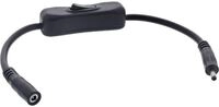 InLine DC Kabel mit Schalter, DC ST/BU 5,5x2,1mm, AWG 18, schwarz, 0,20m...