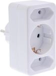 InLine Steckdosenadapter, Schutzkontakt Stecker an 2x Euro + 1x SK, wei&szlig;...