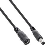 InLine Verl&auml;ngerungskabel, DC Stecker 5,5x2,1mm, schwarz, 2m (26802B)