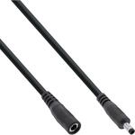 InLine DC Verl&auml;ngerungskabel, DC Stecker/Buchse 4,0x1,7mm, AWG 18, schwarz,1m