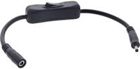 InLine DC Kabel mit Schalter, DC ST/BU 3,5x1,35mm, AWG 18, schwarz, 0,20m...