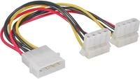 InLine Strom Y-Kabel intern, 1x 5,25 an 2x 5,25 gewinkelt 0,15m (29659W)