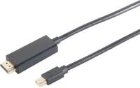 S-CONN 10-72025 Mini Displayportkabel, 1.4 mDP-HDMI, 4K60Hz, 1,0m, schwarz