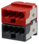 Wago 243-211 KNX-Anschluss- und Abzweigklemmen, 0,6-0,8 mm, dunkelgrau/rot, 50 Stck.