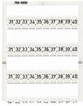 Wago793-5505 WMB-Beschriftungskarte, bedruckt, 31 ... 40 (10x), aufrastbar, wei&szlig;