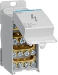 Hager KJ02CN Verteilerblock 160A mit Frontabdeckung, 1-polig, 2x 25-70&sup2;/3x