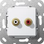 Gira Einsatz Cinch Audio reinwei&szlig; gl&auml;nzend (563103)