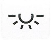 Symbol Licht f&uuml;r Wipp-Kontrollschalter und Taster, alpinwei&szlig;, Serie AP 600, Jung