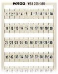 Wago 209-566 WSB-Beschriftungskarte, bedruckt, 1 bis 50 (2x), aufrastbar, wei&szlig;