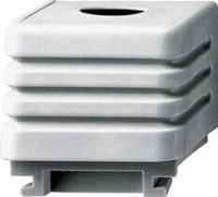 Gira 000730 Adapter mit Kabeleinf&uuml;hrung 2fach (Zwillingseinf&uuml;hrung), grau, Aufputz