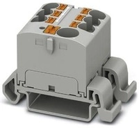 Phoenix Contact PTFIX 10/6X4-NS35A GY Verteilerblock, 7 Anschl&uuml;sse, 800V, 57A, grau