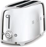Smeg TSF02SSEU 50s Style 2-Schlitz-Toaster, 1500 W, 6 R&ouml;stgradstufen, 3