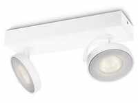 Philips Clockwork LED Doppel-Spot, 9W, 1000lm, 2200-2700K, IP20, weiß (915005306001)