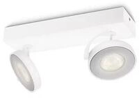 Philips Clockwork LED Doppel-Spot, 9W, 1000lm, 2200-2700K, IP20, wei&szlig; (915005306001)