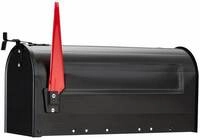 Burg W&auml;chter 891 S US-Mailbox, mit Zeitungsfach, rote schwenkbare Fahne, Stahlblech,