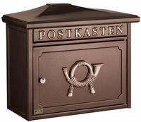 Burg W&auml;chter Sylt 1883 K Stahlblech-Briefkasten, Postfach gegossen, verziert, kupfer
