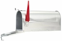 Burg W&auml;chter 892 ALU US-Mailbox, mit Zeitungsfach, rote schwenkbare Fahne,