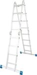 Krause 123503 Stabilo Sprossen-Gelenk-Universalleiter, Aluminium, 4x4 Sprossen