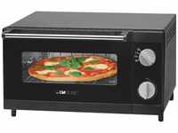 Clatronic MPO 3520 Multi Pizza-Ofen, 1000 W, 12 Liter Backraum, Ober- und Unterhitze,