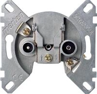 Merten 466099 BK-/Sat-Antennenstichdose, 2fach, DIN EN 50083-1/A1, DIN EN 80083-2/A1,