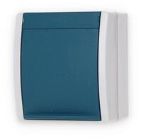 Busch-Jaeger 20 EW-53 SCHUKO Steckdose mit Klappdeckel, Ocean IP44, grau/blaugr&uuml;n