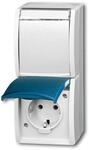Busch-Jaeger 20-02 EWN-53 SCHUKO&reg; Steckdose 2-fach, Grau/Blaugr&uuml;n, ocean&reg; (IP 44)