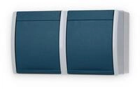 Busch-Jaeger 20/2 EW-53 SCHUKO Steckdose 2-fach, Ocean IP 44, grau/blaugr&uuml;n