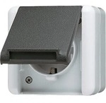 Jung 820W SCHUKO Steckdose, 16 A, 250 V ~, mit Klappdeckel