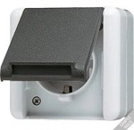 Jung 820KIW SCHUKO Steckdose, 16 A, 250 V ~, mit Klappdeckel und Ber&uuml;hrungsschutz