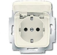 Busch-Jaeger 20 EUK-212 SCHUKO Steckdosen-Einsatz mit Klappdeckel, Duro 2000 SI,
