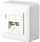 METZ CONNECT Anschlussdose E-DAT C6 2 Port AP reinwei&szlig; (1307380002-I)