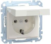 Merten MEG2311-0419 SCHUKO Steckdose mit Klappdeckel, System M, Steckklemmen,