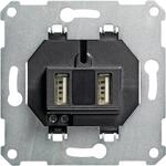 Gira 235900 Einsatz USB-Spannungsversorgung, 2fach, Typ A / Typ A, System 55, schwarz