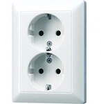 Jung AS5020UWW SCHUKO Zweifachsteckdose, 16 A, 250 V , alpinwei&szlig;