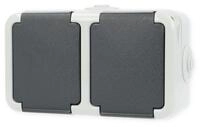 Peha D 6632 WAB Steckdose SCHUKO 2fach, grau (306211)