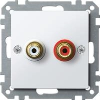 Merten MEG4350-0319 Steckdose f&uuml;r Audio Anschluss, System M, polarwei&szlig; gl&auml;nzend