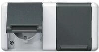 Jung 8220-1W SCHUKO Zweifach-Steckdose, 16 A, 250 V ~