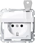 Merten MEG2315-0325 SCHUKO Steckdose mit Klappdeckel, System M, abschlie&szlig;bar mit
