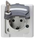 Kopp AP-FR Steckdose 1fach Schl&uuml;ssel nr.2, Blue Electric, grau (103656005)