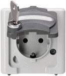 Kopp 103756008 BLUE ELECTRIC &ndash; Schutzkontakt-Steckdose mit Klappdeckel und