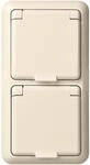 Elso 225414 Steckdose 2-fach komplett 16A, Fashion IP44 Steckklemme, reinwei&szlig;